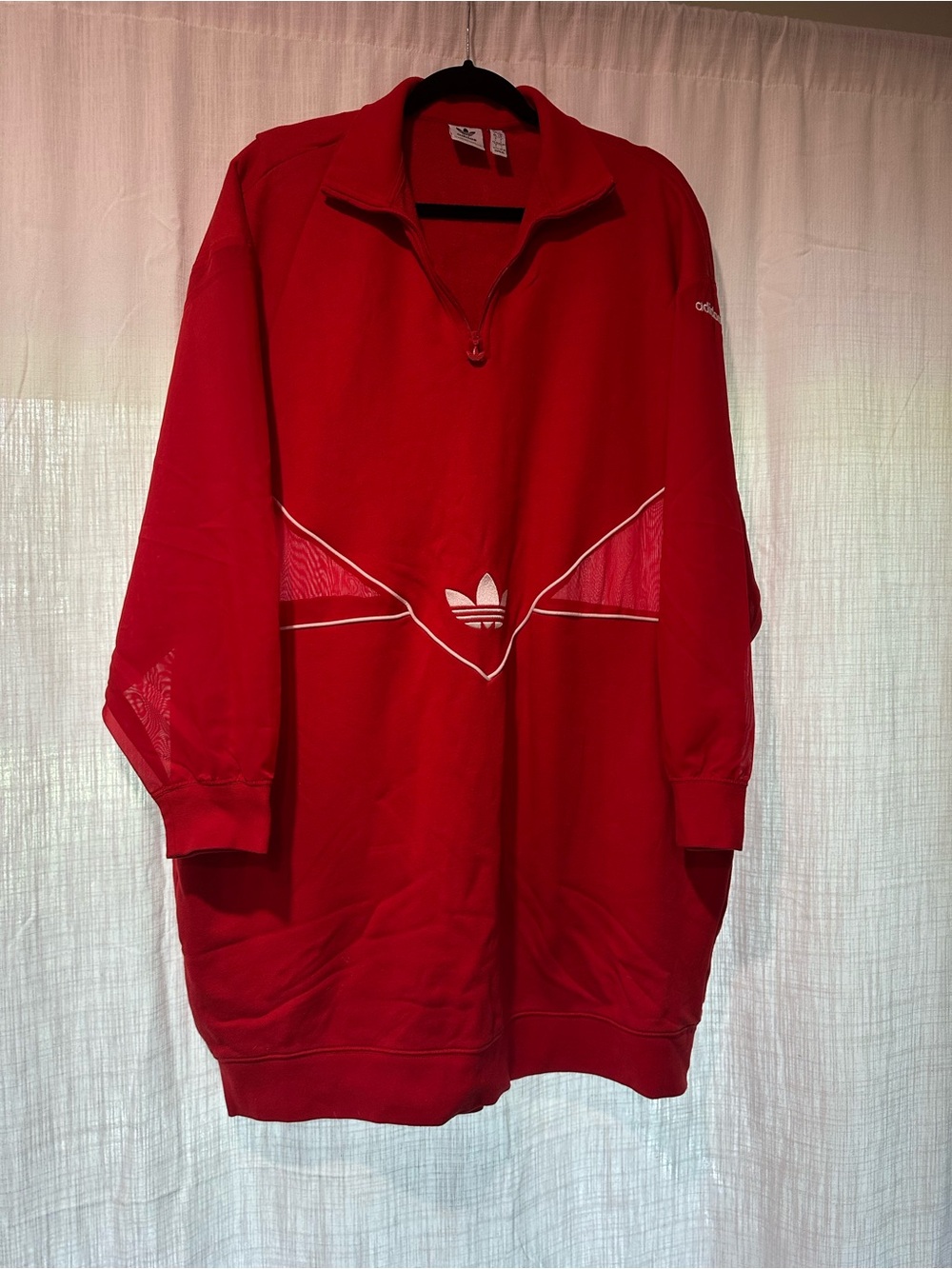 adidas Long Sleeve Red Trefoil Pullover Dress